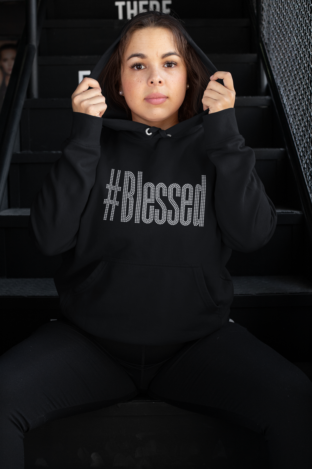 Unisex #Blessed Rhinestone Sweatshirt