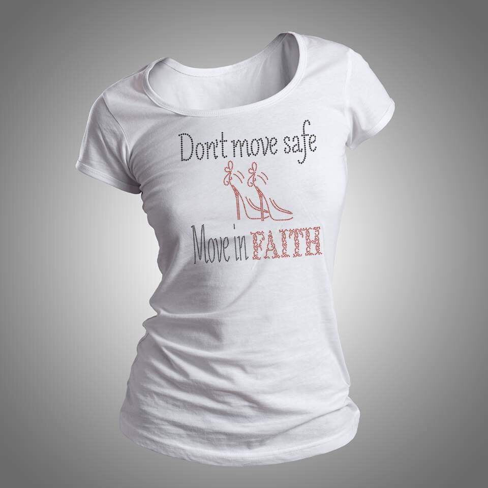 Don’t Move Safe Rhinestone Bling Tee